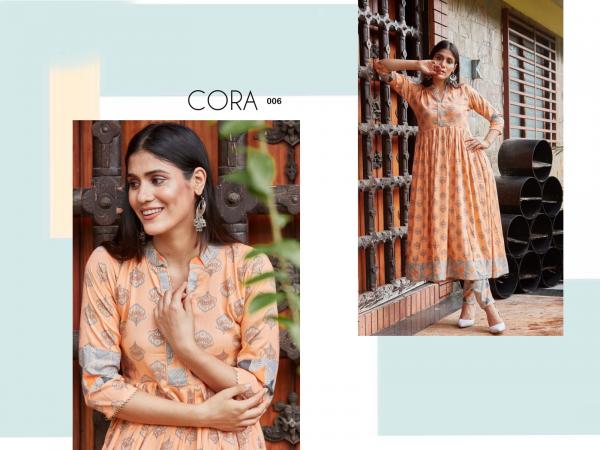 Cora Designer Rayon Printed Kurti With Bottom